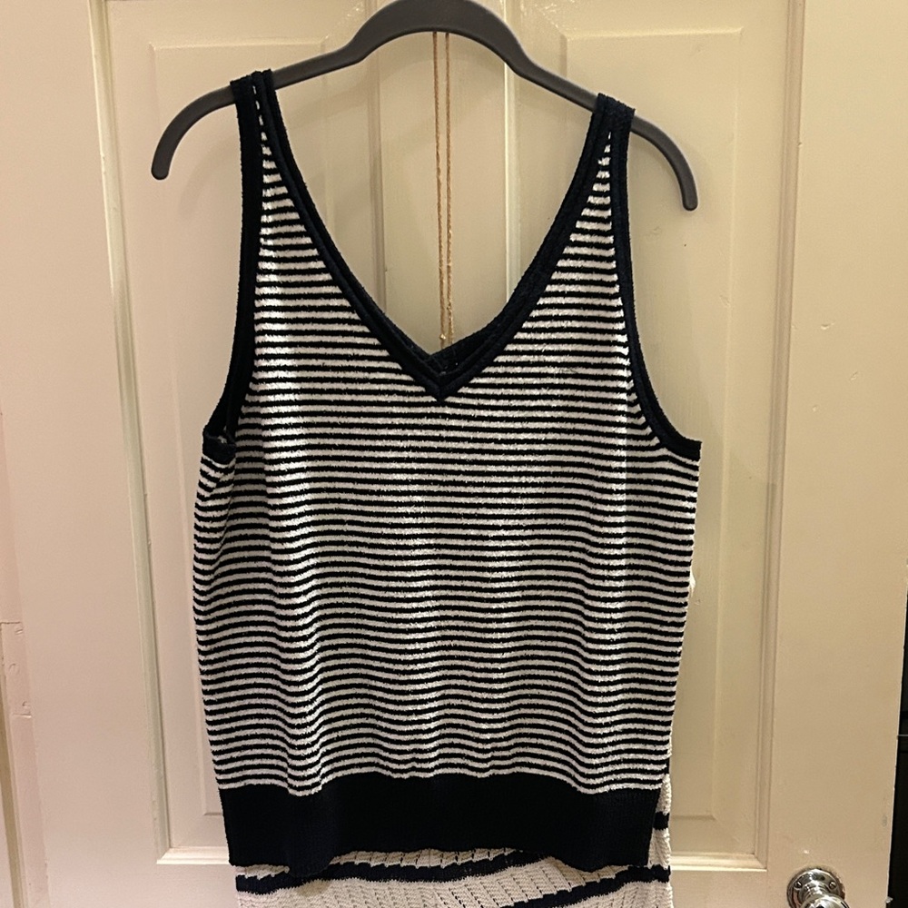 Striped Knit Navy Blue Stripe Nautica Terry Beach Cloth Size XL - Picture 3 of 11